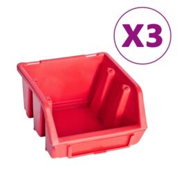 Berkfield Home 34 Piece Storage Bin Kit with Wall Panels Red & Black - thumbnail 2