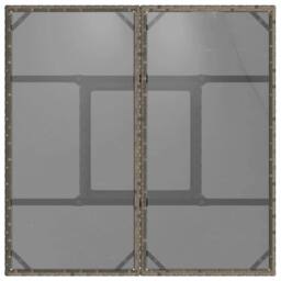 Berkfield Home Garden Table with Glass Top Grey 80x80x75 cm Poly Rattan - Size: 80 x 80 x 75 cm - thumbnail 7