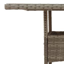 Berkfield Home Garden Table with Glass Top Grey 80x80x75 cm Poly Rattan - Size: 80 x 80 x 75 cm - thumbnail 9