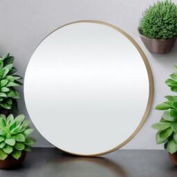 Minster Bevelled Round Mirror - L5 x W50 x H50 cm - Gold - Size: 1 Pack - thumbnail 2