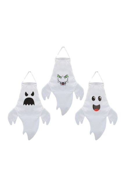 Garden Greatness Set Of 3 Hanging Ghost Decoration in White - Size: 3 Pack - image 1