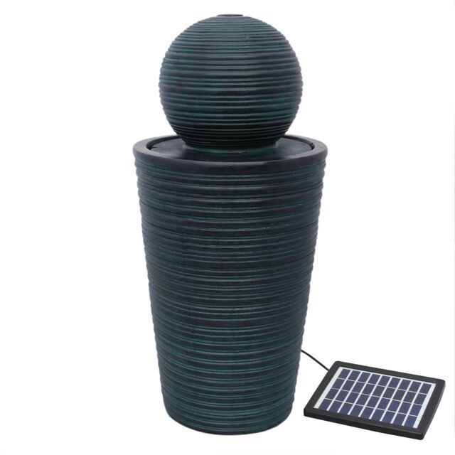 Monstershop Round Ball Solar Water Feature in Grey - image 1