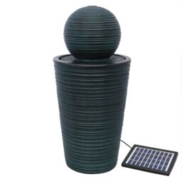 Monstershop Round Ball Solar Water Feature in Grey - thumbnail 1