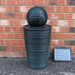 Monstershop Round Ball Solar Water Feature in Grey - thumbnail 4