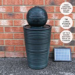 Monstershop Round Ball Solar Water Feature in Grey - thumbnail 3