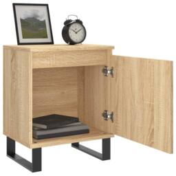 Berkfield Home Elegant Bedside Cabinets 2 pcs Sonoma Oak 40x30x50 cm Engineered Wood in Light Tan - Size: 40 x 30 x 50 cm - thumbnail 4