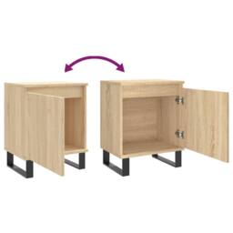 Berkfield Home Elegant Bedside Cabinets 2 pcs Sonoma Oak 40x30x50 cm Engineered Wood in Light Tan - Size: 40 x 30 x 50 cm - thumbnail 9