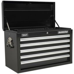 Loops 660 x 315 x 425mm BLACK 5 Drawer Topchest Tool Chest Lockable Storage Cabinet