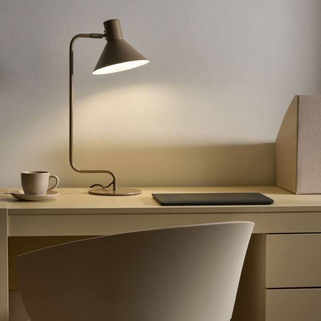 Wyld and Coco Beige Metal Desk Lamp 51 cm - Adjustable Cone Shade - image 1