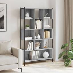 Berkfield Home Bookcase Grey Sonoma 102x28x172 cm Engineered Wood - Size: 102 x 28 x 172 cm - thumbnail 3