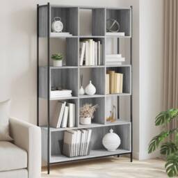 Berkfield Home Bookcase Grey Sonoma 102x28x172 cm Engineered Wood - Size: 102 x 28 x 172 cm - thumbnail 2