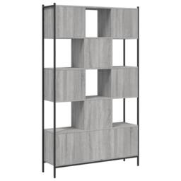 Berkfield Home Bookcase Grey Sonoma 102x28x172 cm Engineered Wood - Size: 102 x 28 x 172 cm - thumbnail 7