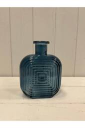 KDMD Blue Square Glass Bottle with Ribbed Design - thumbnail 2