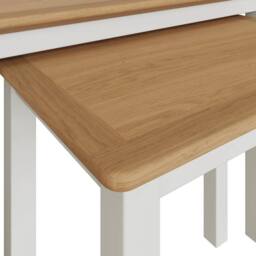 Havendro Linen Cream Oak Veneer Fully Assembled Nest Coffee Tables - thumbnail 4