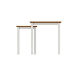 Havendro Linen Cream Oak Veneer Fully Assembled Nest Coffee Tables - thumbnail 3