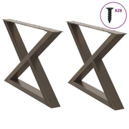 Berkfield Home Coffee Table Legs 2 pcs Natural Steel 70x(42-43.3) cm Steel in Brown - thumbnail 1
