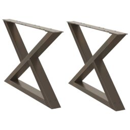 Berkfield Home Coffee Table Legs 2 pcs Natural Steel 70x(42-43.3) cm Steel in Brown - thumbnail 2