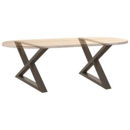 Berkfield Home Coffee Table Legs 2 pcs Natural Steel 70x(42-43.3) cm Steel in Brown - thumbnail 8