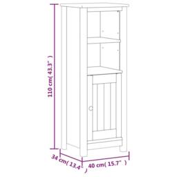 Berkfield Home Beautiful 3 Piece Bathroom Furniture Set BERG White Solid Wood Pine - thumbnail 9
