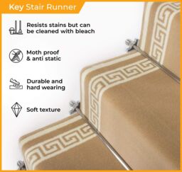 runrug Grey Key Stair Carpet Runner - Size: 60 cm x 720 cm - thumbnail 3