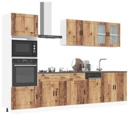 Berkfield Home Elegant 7 Piece Kitchen Cabinet Set Kalmar Old Wood Engineered Wood in Brown - thumbnail 2