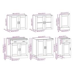 Berkfield Home Elegant 7 Piece Kitchen Cabinet Set Kalmar Old Wood Engineered Wood in Brown - thumbnail 9