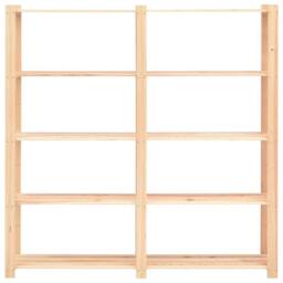 Berkfield Home Durable 5-Tier Storage Racks 2 pcs 170x38x170 cm Solid Pinewood 500 kg in Beige - Size: 170 x 38 x 170 cm - thumbnail 4