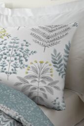 Dreams & Drapes 'Emily' Botanical Fern Print Duvet Cover Set in Duck Egg Blue - Size: King - thumbnail 3