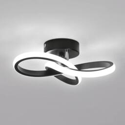 Goeco LED Ceiling Light Modern Flower Design for Living Room Bedroom 6500K in Black - Size: 10 inches - thumbnail 1