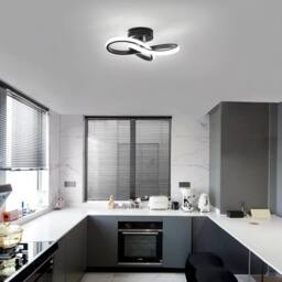 Goeco LED Ceiling Light Modern Flower Design for Living Room Bedroom 6500K in Black - Size: 10 inches - thumbnail 2
