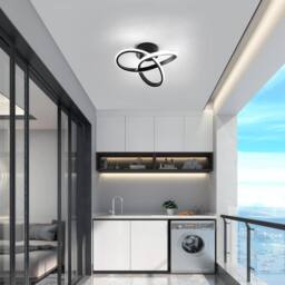 Goeco LED Ceiling Light Modern Flower Design for Living Room Bedroom 6500K in Black - Size: 10 inches - thumbnail 3