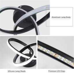Goeco LED Ceiling Light Modern Flower Design for Living Room Bedroom 6500K in Black - Size: 10 inches - thumbnail 5