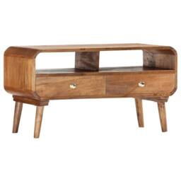 Berkfield Home TV Cabinet 90x35x47 cm Solid Mango Wood in Brown - Size: 90 x 35 x 47 cm - thumbnail 3