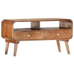 Berkfield Home TV Cabinet 90x35x47 cm Solid Mango Wood in Brown - Size: 90 x 35 x 47 cm