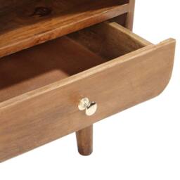 Berkfield Home TV Cabinet 90x35x47 cm Solid Mango Wood in Brown - Size: 90 x 35 x 47 cm - thumbnail 4