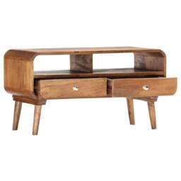 Berkfield Home TV Cabinet 90x35x47 cm Solid Mango Wood in Brown - Size: 90 x 35 x 47 cm - thumbnail 2