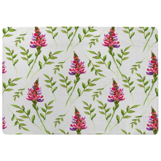 Benjamin Tate Design Pink & Green Leaves Rug in Natural - Size: Large - image 1