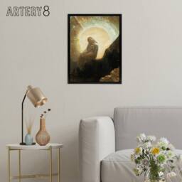 "Artery8 Melancholy Portrait of a Woman Redon Black Framed Canvas Wall Art in Brown - Size: W12"" x H16""" - thumbnail 3