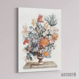 "Artery8 Stone Vase with Flower Bouquet Johan Teyler Canvas Wall Art in White - Size: W18"" x H24""" - thumbnail 2