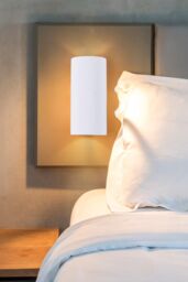 Harper Living Ceramic Full Cylinder Wall Light Up & Down 2 Lights GU10 (NO BULBs) in White - thumbnail 2