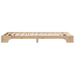 Berkfield Home Bed Frame Natural Pine Wood 90 x 200 cm Durable Bed Frame in Brown - thumbnail 7