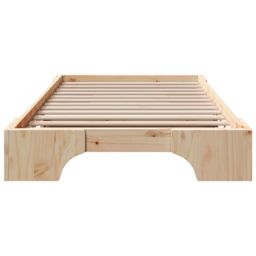 Berkfield Home Bed Frame Natural Pine Wood 90 x 200 cm Durable Bed Frame in Brown - thumbnail 6