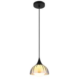 Netlighting Eva Dome Pendant Ceiling Light Matt Black Smoke Glass Shade 1x G9 - thumbnail 1