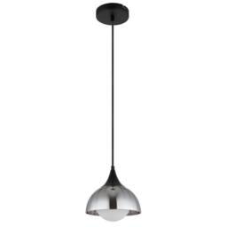 Netlighting Eva Dome Pendant Ceiling Light Matt Black Smoke Glass Shade 1x G9 - thumbnail 2