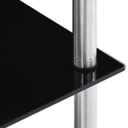 Berkfield Home 6-Tier Shelf Black 40x40x160 cm Tempered Glass - Size: 40 x 40 x 160 cm - thumbnail 4