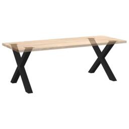 Berkfield Home Modern Dining Table Legs X-Shaped 2 pcs Black 90x(72-73) cm Steel - thumbnail 8