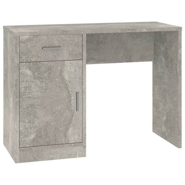 Berkfield Home Desk with Drawer&Cabinet Concrete Grey 100x40x73 cm Engineered Wood - Size: 100 x 40 x 73 cm - image 1