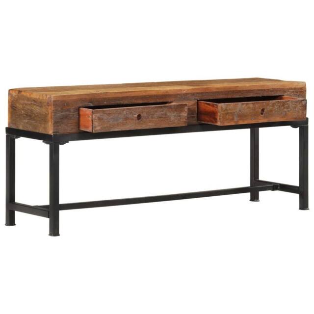 Berkfield Home TV Cabinet 110x30x46 cm Solid Wood Reclaimed in Brown - Size: 110 x 30 x 46 cm - image 1