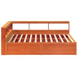 Berkfield Home Bookcase Bed without Mattress Wax Brown 200x200cm Solid Wood Pine - Size: 200x200 cm - thumbnail 6