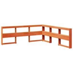Berkfield Home Bookcase Bed without Mattress Wax Brown 200x200cm Solid Wood Pine - Size: 200x200 cm - thumbnail 9